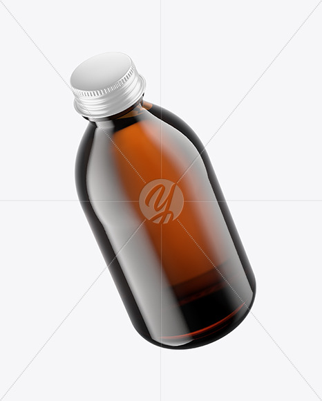 Amber Glass Bottle Mockup