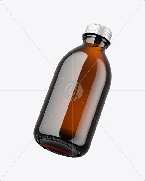 Amber Glass Bottle Mockup