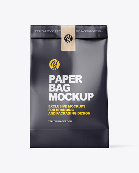 Glossy Paper Bag w/ Label Mockup