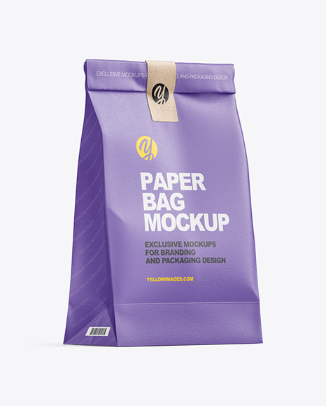 Glossy Paper Bag w/ Label Mockup