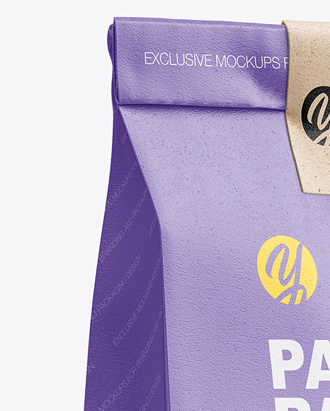 Glossy Paper Bag w/ Label Mockup