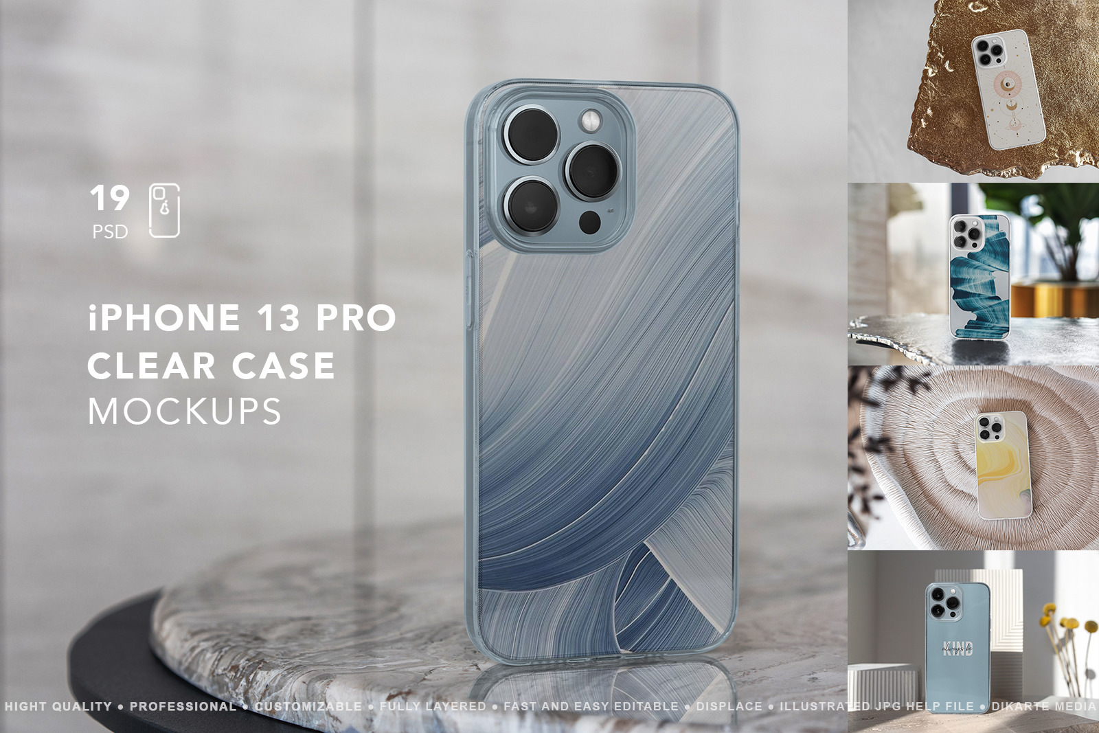 iPhone 13 Pro Clear Case MockUp iPhone 13 Pro Clear Case MockUp