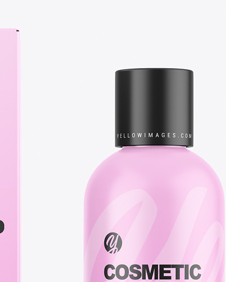 Box & Matte Cosmetic Bottle Mockup