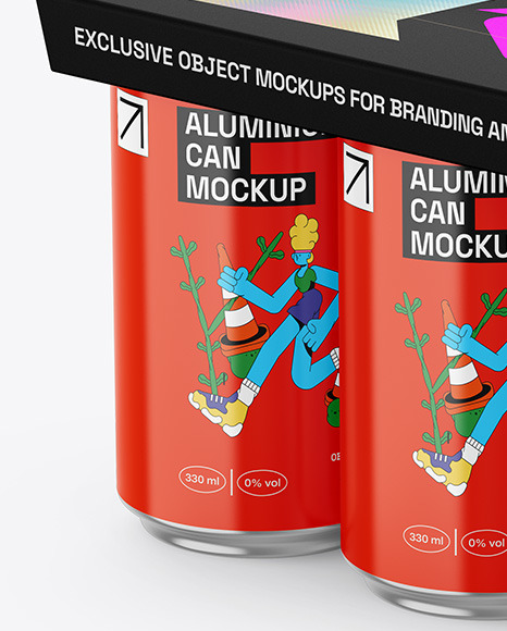 Glossy Cans W/ Paper Holder Mockup