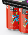 Glossy Cans W/ Paper Holder Mockup