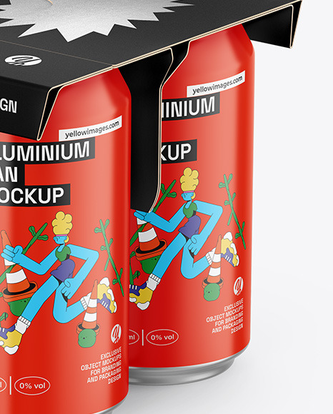 Glossy Cans W/ Paper Holder Mockup