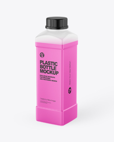 Transparent Plastic Bottle Mockup