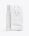 Matte Paper Shopping Bag w/ Rope Handles Mockup