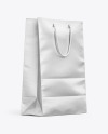 Matte Metallic Shopping Bag w/ Rope Handles Mockup