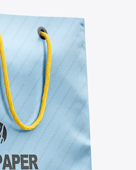 Matte Metallic Shopping Bag w/ Rope Handles Mockup