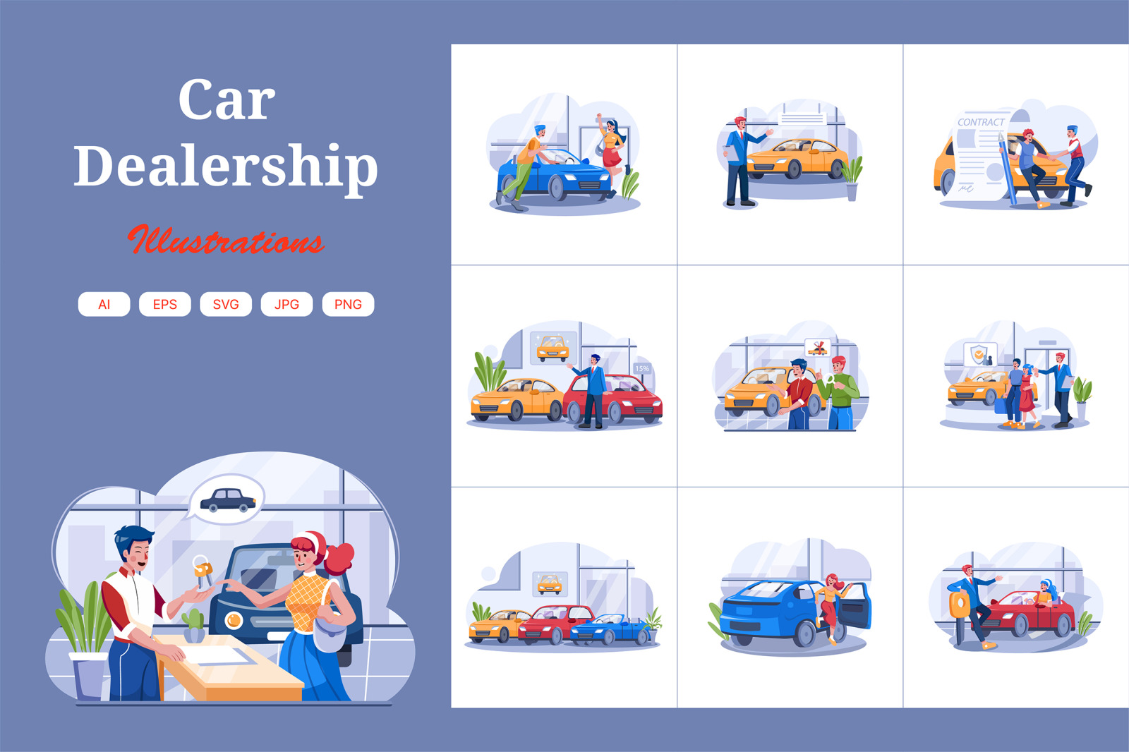 M559_Car Dealership Illustration Pack