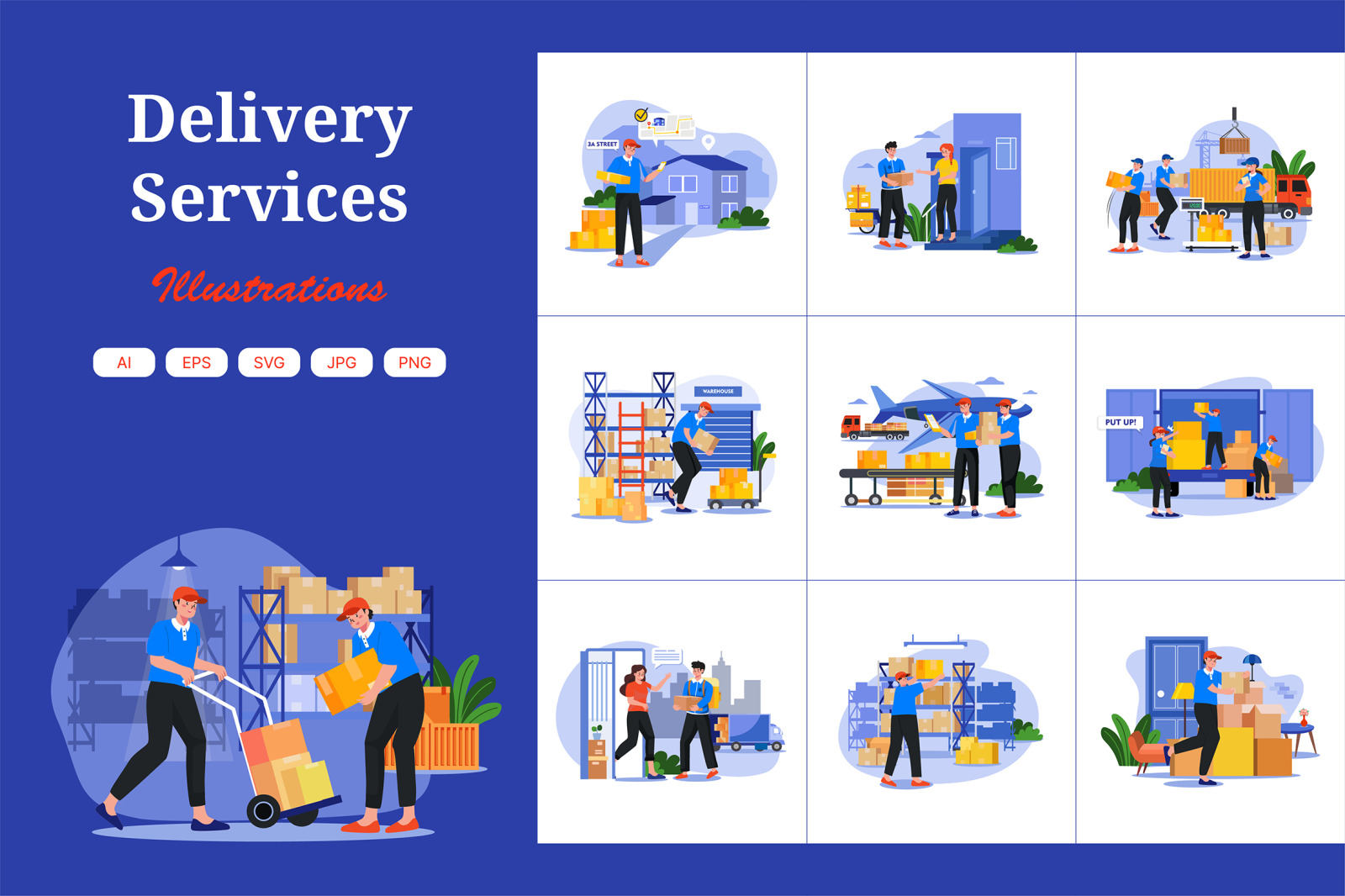 M585_Delivery Services Illustration Pack M585_Delivery Services Illustration Pack
