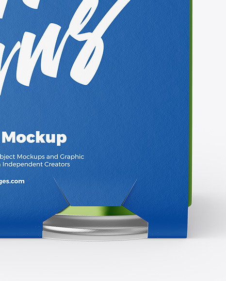 Carton Pack W/ 4 Metallic Cans Mockup