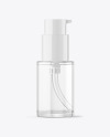 Clear Glass Cosmetic Bottle with Pump Mockup Clear Glass Cosmetic Bottle with Pump Mockup
