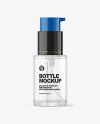 Clear Glass Cosmetic Bottle with Pump Mockup