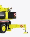 Truck Crane w/ Flag Mockup - Half Side View