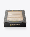 Kraft Paper Cardboard Box w/ Glossy Film Window Mockup