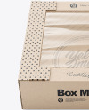 Kraft Paper Cardboard Box w/ Glossy Film Window Mockup