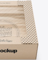 Kraft Paper Cardboard Box w/ Glossy Film Window Mockup