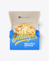 Opened Matte Paper Box w/ Cheese Pizza Mockup