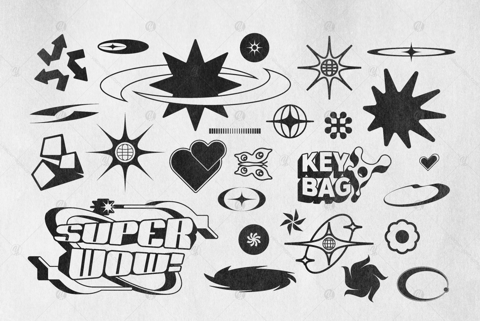 Y2K 240 Shapes Badges Graphic Styles