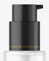 Frosted Glass Cosmetic Bottle with Pump Mockup Frosted Glass Cosmetic Bottle with Pump Mockup