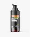 Amber Glass Cosmetic Bottle w\ Pump Mockup Amber Glass Cosmetic Bottle w\ Pump Mockup