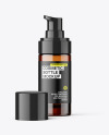 Amber Glass Cosmetic Bottle w\ Pump Mockup Amber Glass Cosmetic Bottle w\ Pump Mockup