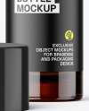 Amber Glass Cosmetic Bottle w\ Pump Mockup Amber Glass Cosmetic Bottle w\ Pump Mockup