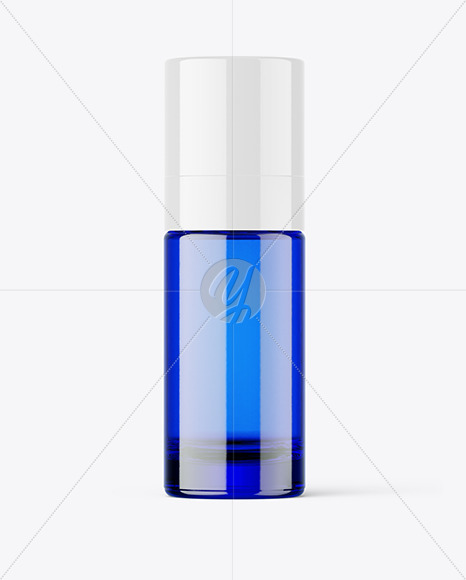 Colored Glass Cosmetic Bottle w\ Pump Mockup