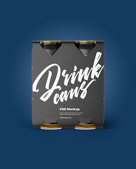 Carton Pack W/ 4 Matte Cans Mockup