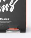 Carton Pack W/ 4 Glossy Cans Mockup