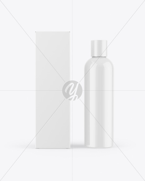 Box & Glossy Cosmetic Bottle Mockup