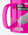 Three Glossy Mugs Mockup