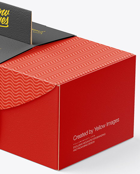 Matte Paper Box in Carton Holder w/ Handle Mockup