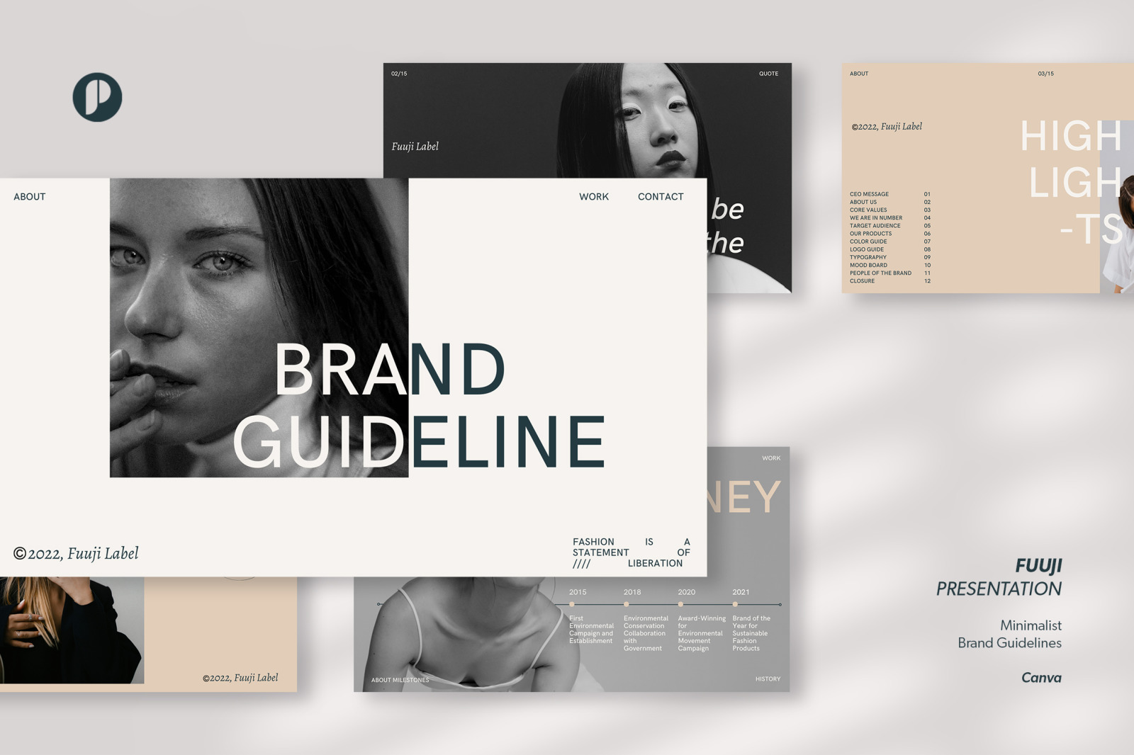 Fuuji – White Cream Minimalist Brand Guidelines Presentation