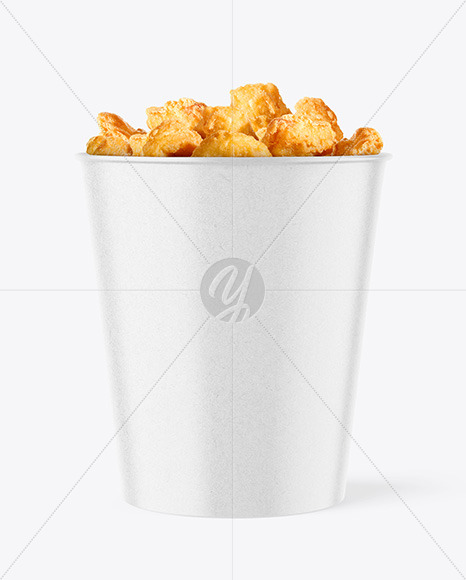 Kraft Bucket With Chicken Mockup