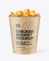 Kraft Bucket With Chicken Mockup