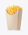 Kraft Paper Large Size Packaging w/ French Fries Mockup