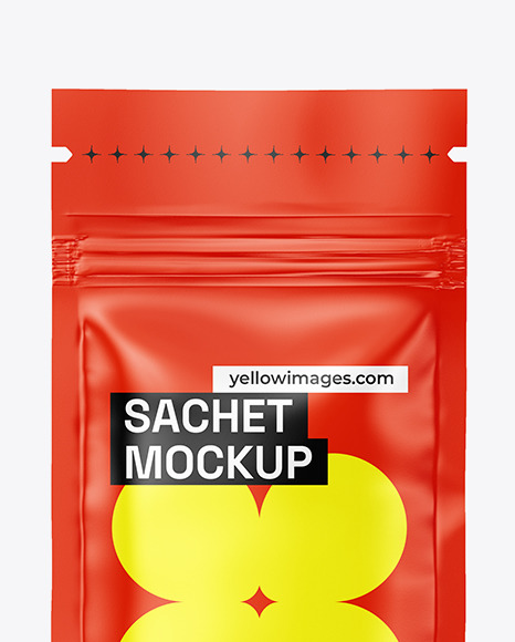 Glossy Sachet Mockup