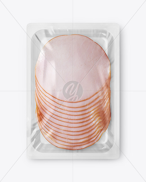 Tray With Sliced Ham Mockup