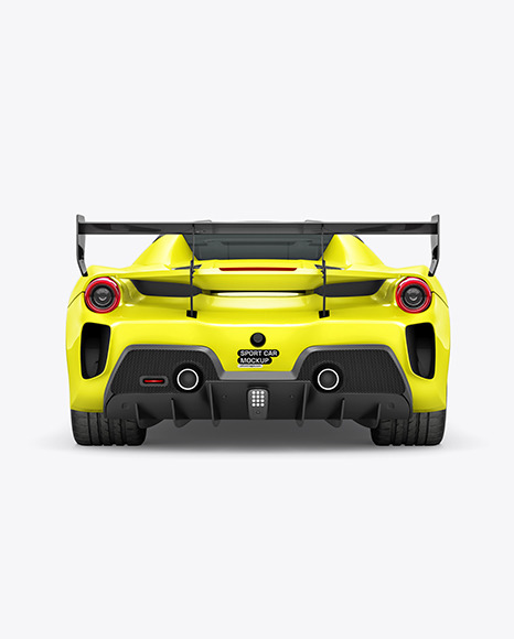 Sport Car Mockup - Back View