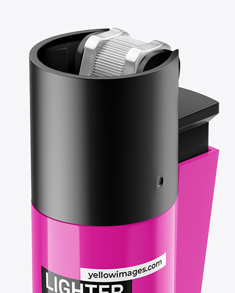 Two Glossy Plastic Lighters Mockup