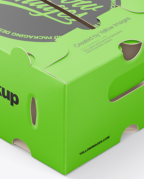 Matte Paper Corrugated Cardboard Box Mockup