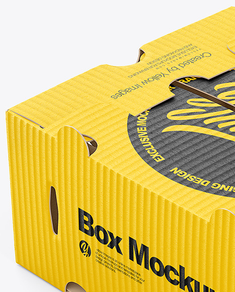 Matte Paper Corrugated Cardboard Box Mockup