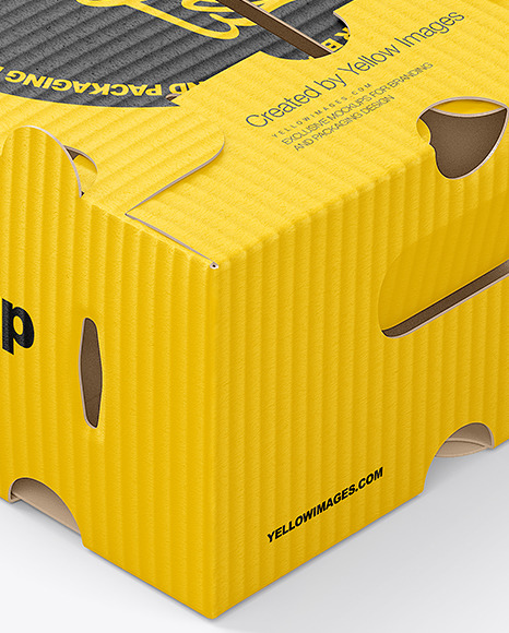 Matte Paper Corrugated Cardboard Box Mockup