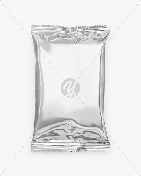 Glossy Metallic Snack Package Mockup