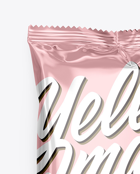 Glossy Metallic Snack Package Mockup