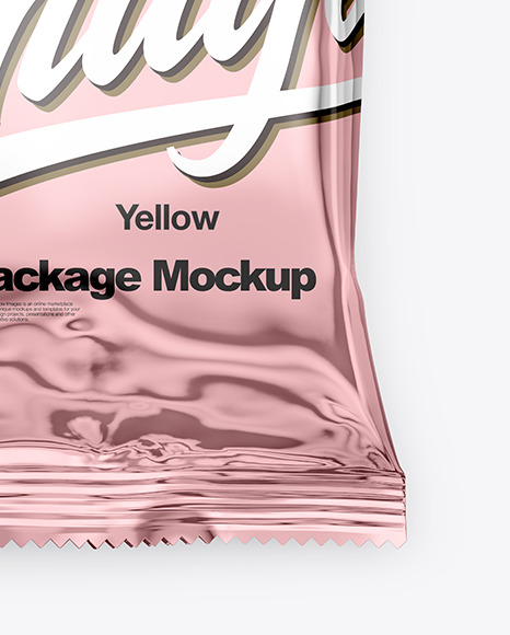 Glossy Metallic Snack Package Mockup