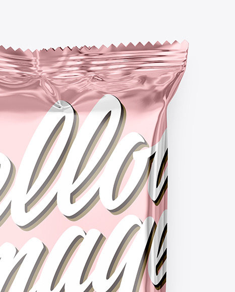 Glossy Metallic Snack Package Mockup